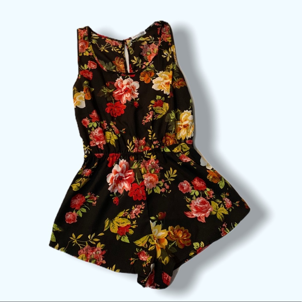 Ambiance Floral open back romper